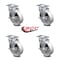 Service Caster 5 Inch Semi Steel Cast Iron Wheel Swivel Top Plate Caster Set with Brake SCC SCC-20S515-SSR-TLB-TP3-4 - alternate 5